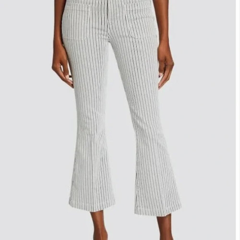 FRAME Le Bardot Striped Crop Flare Pants Size 28